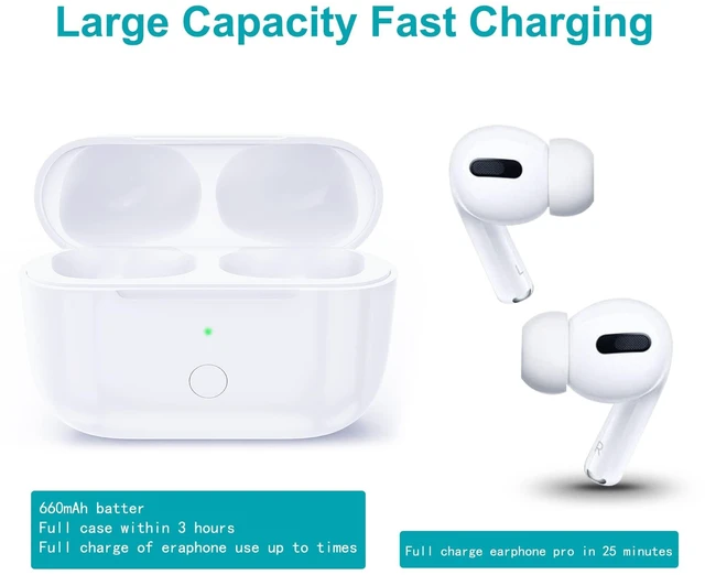 Alt view image 4 of 5 - Wireless Charging Case Compatible with AirPods Pro 1st & 2nd Generation, for Airpods Pro Charger Replacement Cases, Support Bluetooth Pairing&Sync Button,661 Mah Built-in Ba