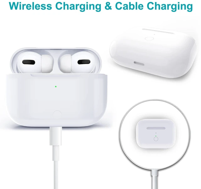 Alt view image 3 of 5 - Wireless Charging Case Compatible with AirPods Pro 1st & 2nd Generation, for Airpods Pro Charger Replacement Cases, Support Bluetooth Pairing&Sync Button,661 Mah Built-in Ba