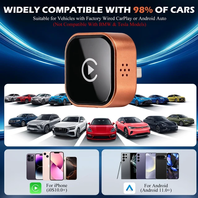 Alt view image 5 of 5 - Wireless CarPlay Adapter, 2-in-1 Mini CarPlay Wireless Adapter Plug & Play