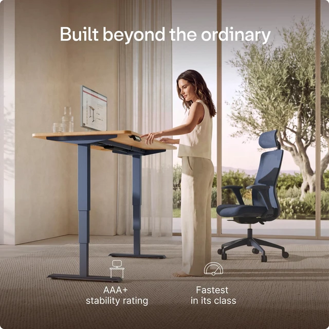 Alt view image 2 of 5 - Desktronic Height Adjustable Standing Desk Frame Ergonomic Sit Stand Desk Frame, Electric Dual Motors 353 lbs, USB & USB-C Charging, Wobble-Free, Touchscreen, 3 Memory Presets, Anti-Collision