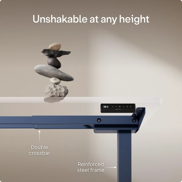 Alt view image 4 of 5 - Desktronic Height Adjustable Standing Desk Frame Ergonomic Sit Stand Desk Frame, Electric Dual Motors 353 lbs, USB & USB-C Charging, Wobble-Free, Touchscreen, 3 Memory Presets, Anti-Collision