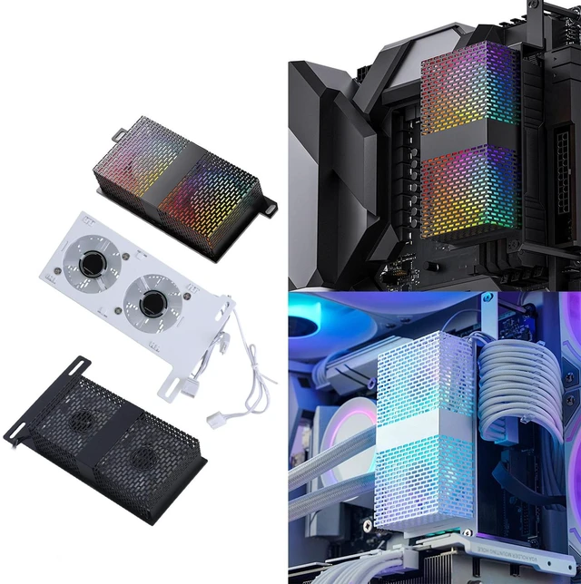 Alt view image 2 of 5 - Memory Cooling Fan Heatsink, Dual 5020 for DDR Ddr2 Ddr3 Ddr4 Ddr5 Radiators, Abs Quiet Cooling, Adjustable Position Easy Installation