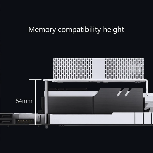 Alt view image 3 of 5 - Memory Cooling Fan Heatsink, Dual 5020 for DDR Ddr2 Ddr3 Ddr4 Ddr5 Radiators, Abs Quiet Cooling, Adjustable Position Easy Installation