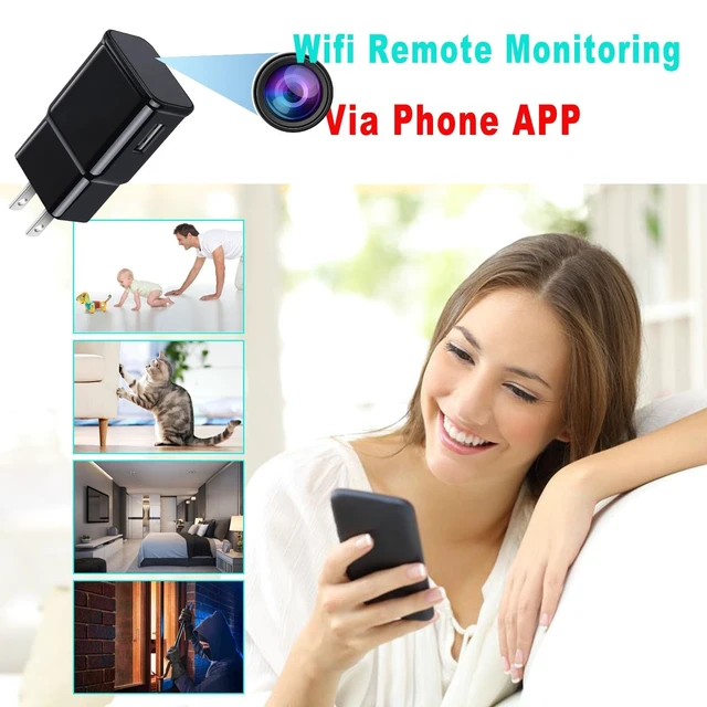 Alt view image 4 of 5 - YTDIQVOUM Hidden Spy Camera, USB Charger Design, 1080P HD, Motion Detection, Loop Recording, WiFi, Indoor Home Security Nanny Cam