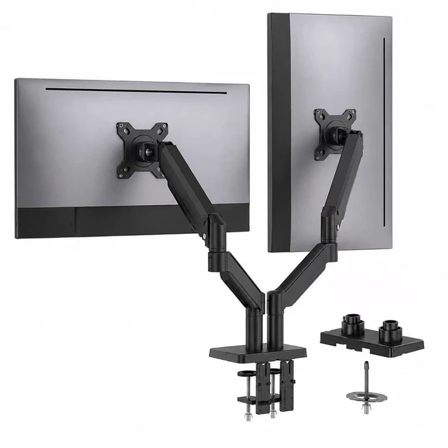 Main image of Heavy Duty Dual Monitor Arm Desk Mount Gas Spring for 13-32 Inch Screens