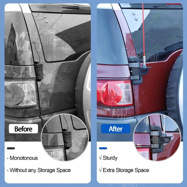 Alt view image 2 of 5 - Tailgates Antenna Holder Suitable for Toyot@ FJ Cruiser 2007-2021, Tailgates Antenna Bracket Exterior Hitch Mount Antenna Holder Accessories (Style B)