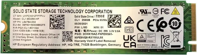 Main image of CL1 256GB PCIe Gen3 x4 M.2 NVMe 2280 SSD 80mm for thinkpad probook Latitude elitebook ideapad inspiron Pavilion Internal Solid State Drive (OEM) (CL1-8D256-HP)