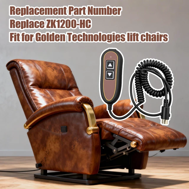 Alt view image 2 of 5 - 2-Button Lift Chair Remote Fit for Golden Technologies, Replace ZK1200-HC