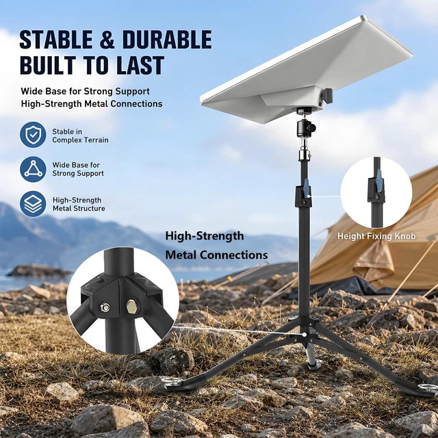 Alt view image 4 of 5 - Starlink Mini Tripod Mount Kit with Adapter, Height Adjustable Starlink Mini Stand with 360 Tilt, Sturdy Portable Satellite Internet Mount with Ground Pegs for Camping, RV, Travel, Outdoor Use