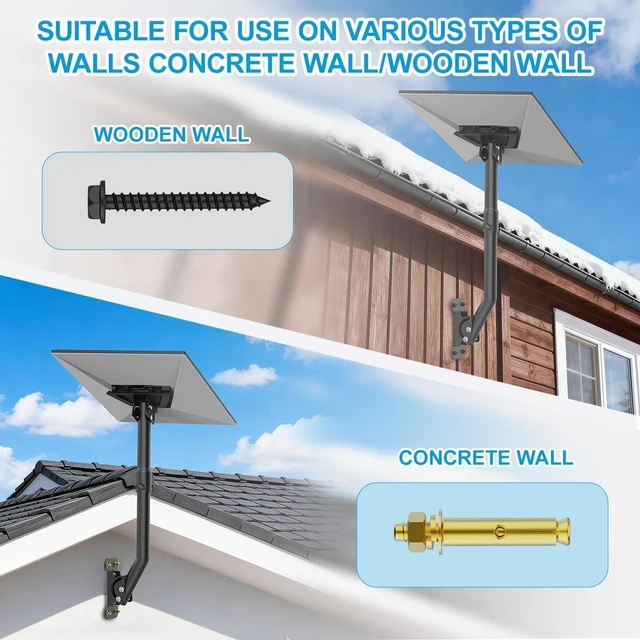 Alt view image 3 of 5 - Starlink Gen 4 Mount, Heavy Dual Adjustable Wall and Roof Pole Mounting Kit Concrete Walls and Wood Walls, Compatible with Gen 3/4X Starlink Standard Dish Installations