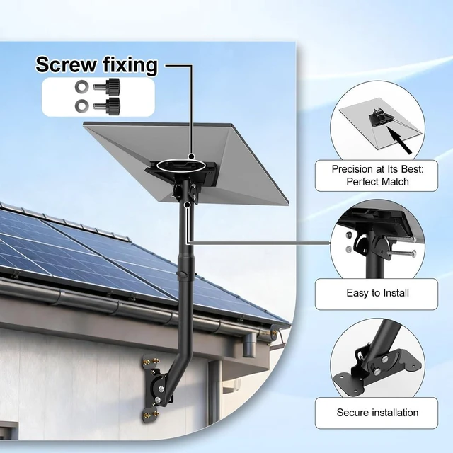 Alt view image 4 of 5 - Starlink Gen 4 Mount, Heavy Dual Adjustable Wall and Roof Pole Mounting Kit Concrete Walls and Wood Walls, Compatible with Gen 3/4X Starlink Standard Dish Installations