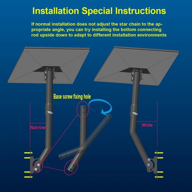 Alt view image 5 of 5 - Starlink Gen 4 Mount, Heavy Dual Adjustable Wall and Roof Pole Mounting Kit Concrete Walls and Wood Walls, Compatible with Gen 3/4X Starlink Standard Dish Installations