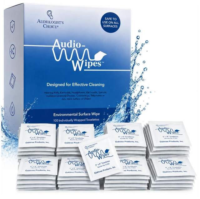Main image of Audiologist's Choice Earbud Cleaning Kit with Audio Wipes - 3-in-1 Pen for AirPods, iPhone Cleaner, Earwax Removal, Speaker & Bluetooth Earbuds - Compact & Travel-Friendly (100 Count)