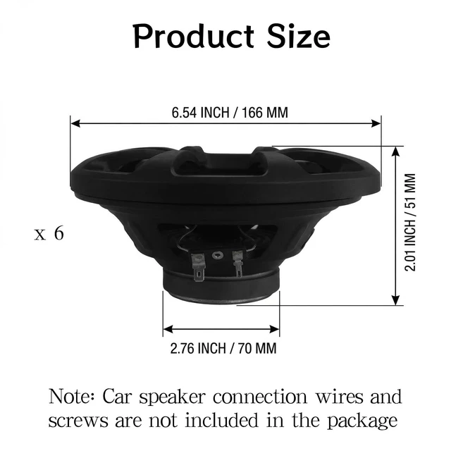 Alt view image 2 of 5 - ENIPEDITA 3 Pairs 2 Way Coaxial Car Audio Speakers, Enhanced Bass Response, Black Car Loudspeaker, Full Range Speakers, Easy Installation and Powerful Sound(6.5")