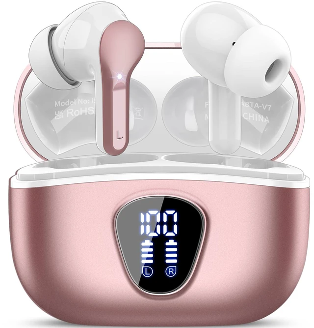 Main image of Wireless Earbuds, Bluetooth 5.3 Headphones HiFi Stereo, Bluetooth Earbuds