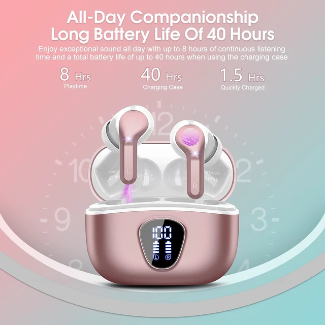 Alt view image 4 of 5 - Wireless Earbuds, Bluetooth 5.3 Headphones HiFi Stereo, Bluetooth Earbuds