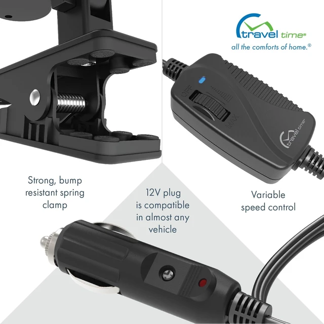 Alt view image 3 of 5 - Travel Time 12V Twin Fan Variable Speed, Black - Universal for Most Vehicles, Variable-Speed Control, Cooling Fan for Cars & Trucks