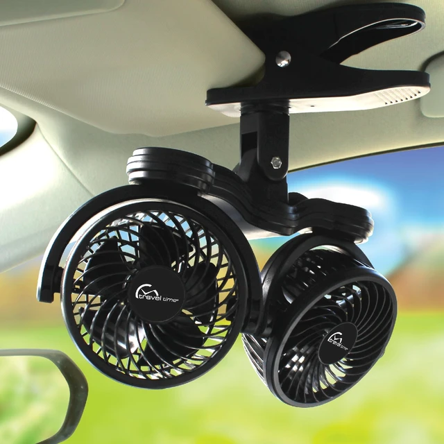 Alt view image 4 of 5 - Travel Time 12V Twin Fan Variable Speed, Black - Universal for Most Vehicles, Variable-Speed Control, Cooling Fan for Cars & Trucks