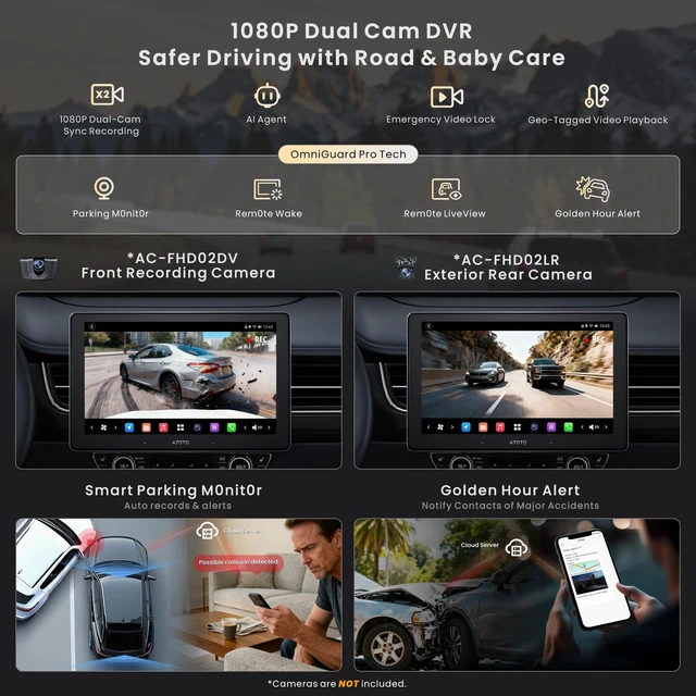 Alt view image 3 of 5 - X10 9" QLED Android Car Stereo, 8GB+128GB, Wireless CarPlay&Android Auto