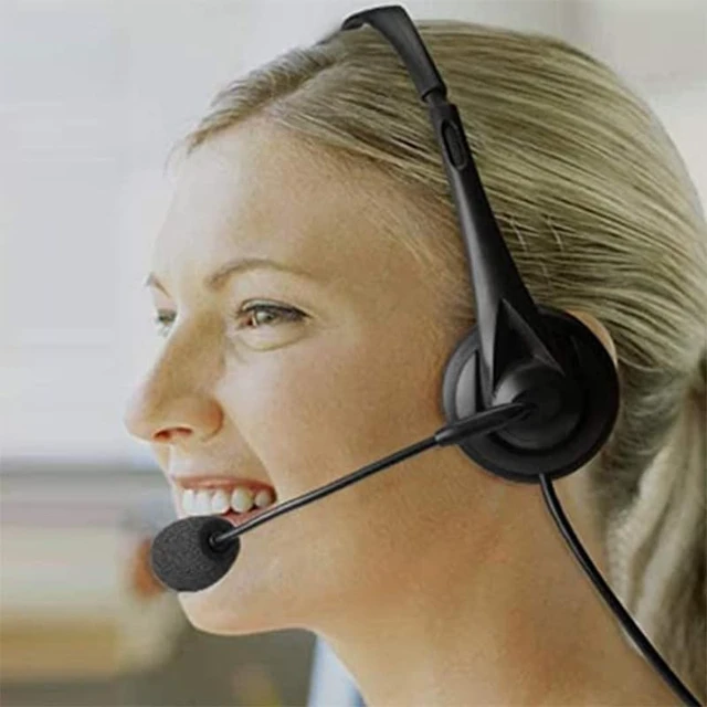 Alt view image 4 of 5 - Wired Headset, Noise Cancellation, 3.5mm Port or in-line Control with USB-A Port, Ideal for Educational, Office, Games, Call Centers, podcasts, Music, and so Much More- Black(Ultra Light)
