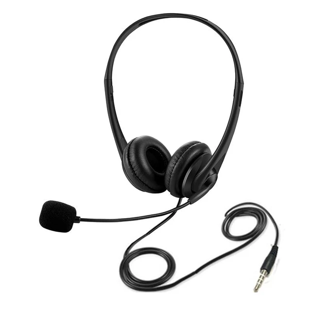 Alt view image 2 of 5 - Wired Headset, Noise Cancellation, 3.5mm Port or in-line Control with USB-A Port, Ideal for Educational, Office, Games, Call Centers, podcasts, Music, and so Much More- Black(Ultra Light)