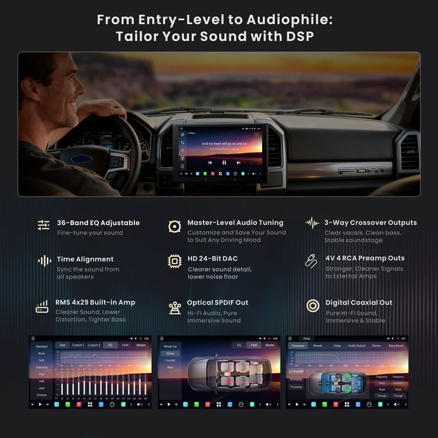 Alt view image 5 of 5 - X10 9" QLED Android Car Stereo, 8GB+128GB, Wireless CarPlay&Android Auto