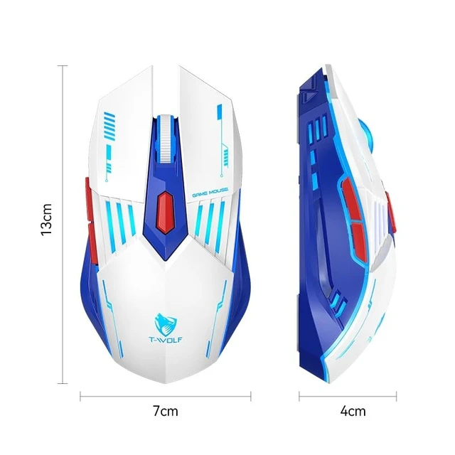 Alt view image 5 of 5 - Wireless Gaming Mouse, Tri-Mode Bluetooth 5.1/2.4G/Wired Gaming Mouse, 12800 DPI RGB Computer Mouse with 7 Programmable Buttons, USB-C Rechargeable Ergonomic PC Gaming Mouse for Laptop Mac Wind