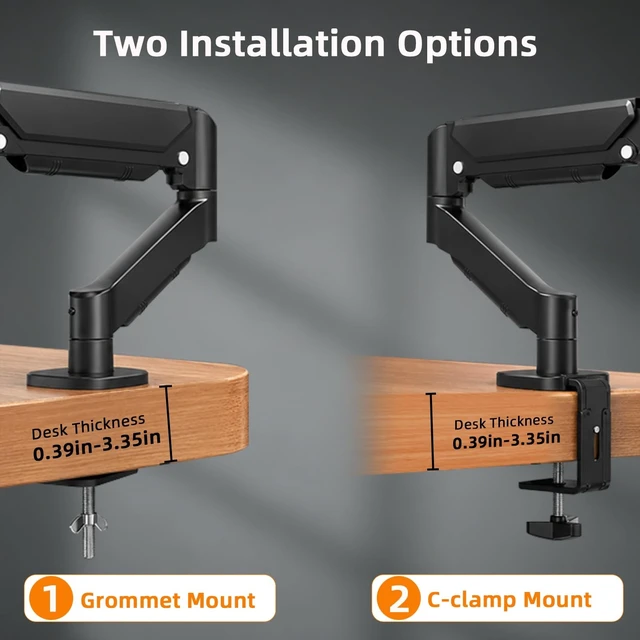 Alt view image 3 of 5 - Heavy Duty Single Monitor Arm Desk Mount Gas Spring for 17-32 Inch Screens