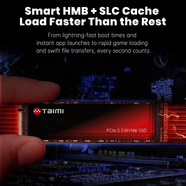 Alt view image 3 of 5 - Taimi 512GB NVMe SSD PCIe Gen3x4 M.2 2280 Solid State Drive TME38MB512