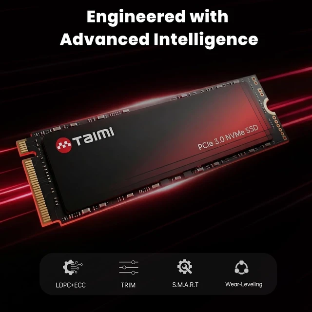 Alt view image 4 of 5 - Taimi 512GB NVMe SSD PCIe Gen3x4 M.2 2280 Solid State Drive TME38MB512