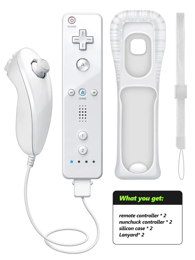 Alt view image 5 of 5 - (White *2) Replacement Remote Control for Wii/Wii U Game Console