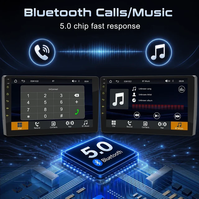 Alt view image 5 of 5 - Car Stereo for Honda CRV 2007-2011 Car Radio, 9" Touch Screen Car Radio with Bluetooth, AM/FM/RDS, Mirror Link, Wireless CarPlay & Android Auto
