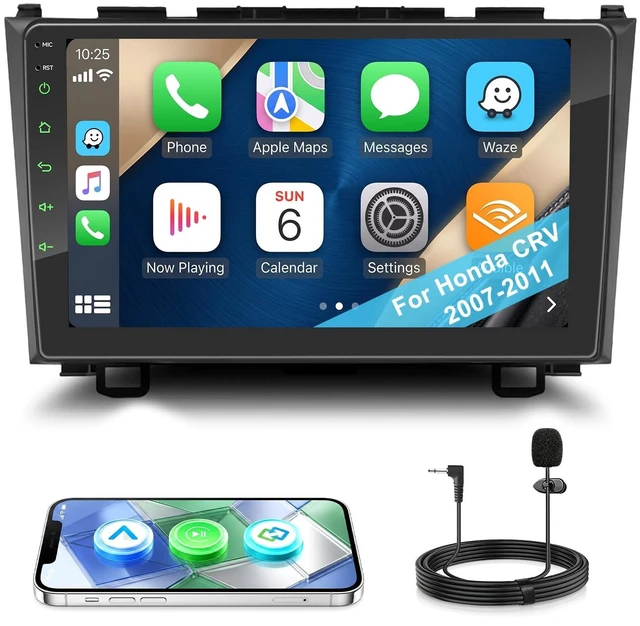 Main image of Car Stereo for Honda CRV 2007-2011 Car Radio, 9" Touch Screen Car Radio with Bluetooth, AM/FM/RDS, Mirror Link, Wireless CarPlay & Android Auto