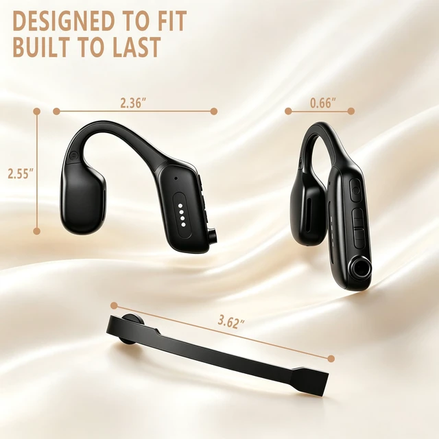 Alt view image 3 of 5 - Wireless Open Ear Headphones with Mic, Bluetooth Headset for Work Calls