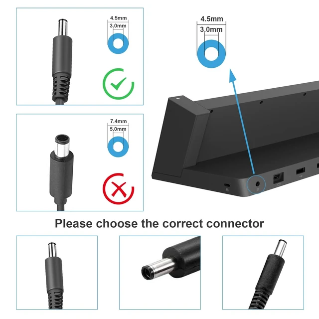 Alt view image 5 of 5 - 12V 4A Power Supply Cord Charger for Microsoft Surface Pro 3 Docking Station, Windows Laptop Tablet Dock AC Adapter Transformer Model 1627 1664