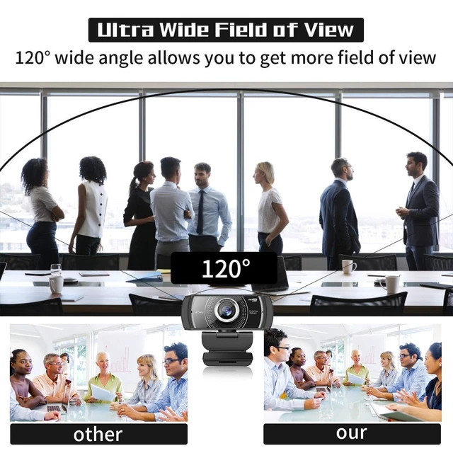 Alt view image 4 of 5 - JETAKu Webcam with Microphone 1080P 60FPS, Privacy Cover Web Camera for Desktop, Autofocus, Dual Noise-Cancelling Mics Streaming Webcam for Gaming, Laptop/Mac/Zoom/YouTube/Video Calling/Office
