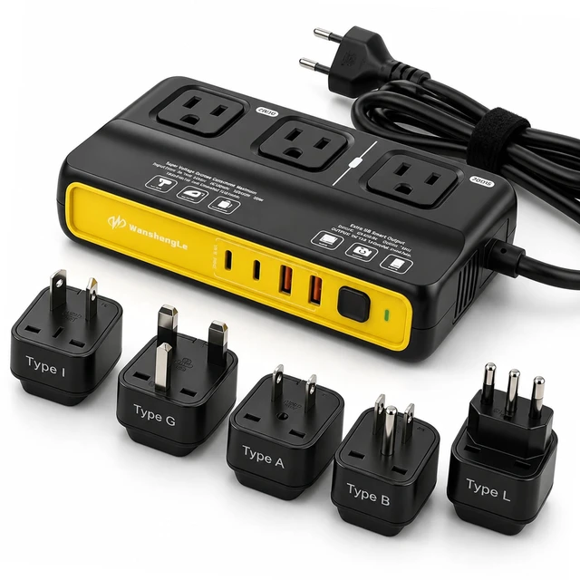 Main image of 220V to 110V Power Converter EU to US, 2000W Voltage Converter for Europe Travel, Travel Power Converter with 2 USB-C & 2 USB-A Outputs, Travel Adapter Kit Include Type A/B/C/E/F/G/I/L