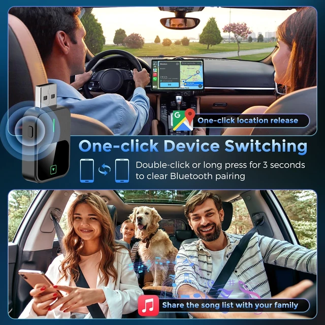 Alt view image 5 of 5 - Boiipinn 2-in-1 Wireless CarPlay & Android Auto Adapter, Plug & Play