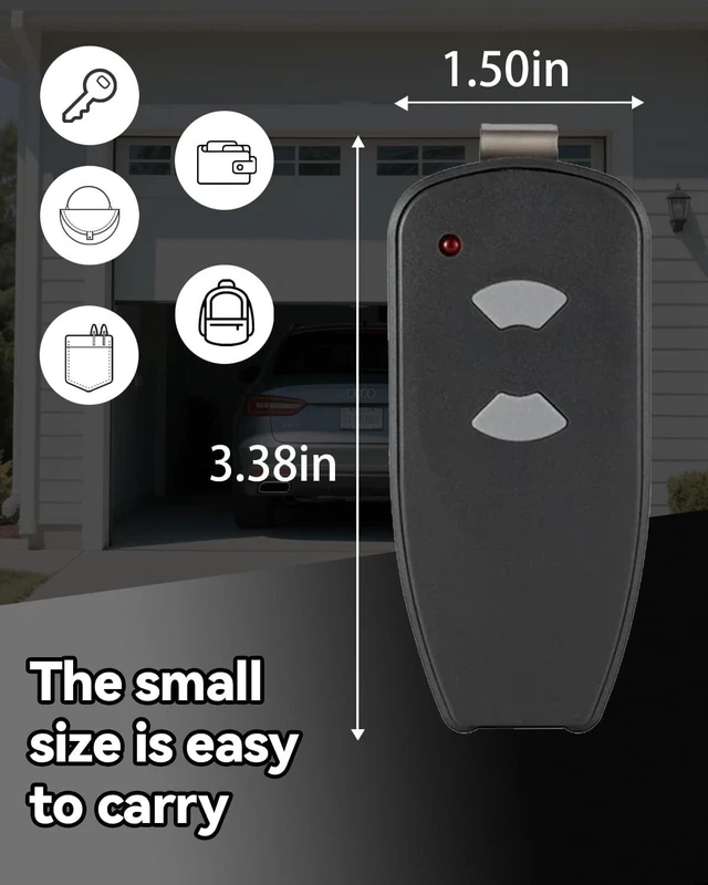 Alt view image 5 of 5 - Upgrade Garage Door Opener Remote for Marantec Harrison Martin M3-2312, Support Copy and Program, 315 MHz 2 Button Garage Door Remote Replacement Program Pin, for Marantec Garage Door Keypad