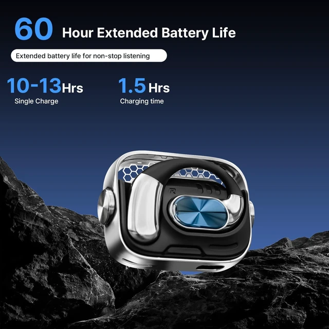 Alt view image 3 of 5 - POHPYU Open Ear Earbuds Wireless Bluetooth 6.0,Swivel Design,Touch Control