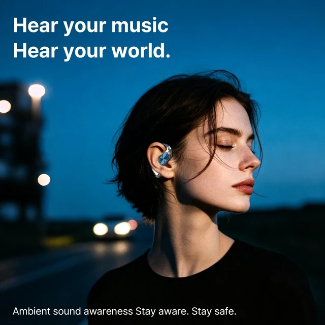 Alt view image 5 of 5 - POHPYU Open Ear Earbuds Wireless Bluetooth 6.0,Swivel Design,Touch Control
