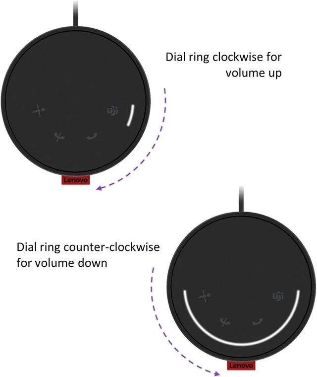 Alt view image 4 of 7 - Lenovo Go Wired Speakerphone - Omni-Directional Mic - Plug-and-Play - USB-C Connectivity - Certified for Microsoft Teams, Gray