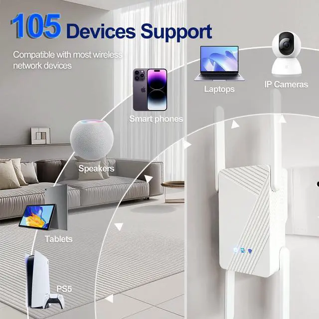 Alt view image 5 of 7 - BE3600 Wi-Fi 7 Range Extender RE223BE w/Ethernet Port