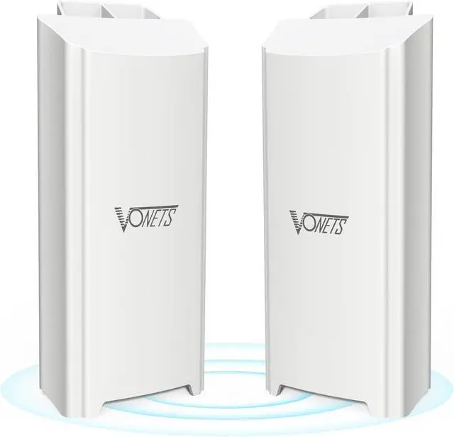 Alt view image 2 of 5 - VONETS VBGO-5G Point to Point Wireless Bridge, 5.8GHz 1800Mbps Outdoor WiFi Extender Kit, Pre-Paired Plug & Play, 2 Gigabit Ports, IP65 Weatherproof, Long Range 2KM for Security Camera Network