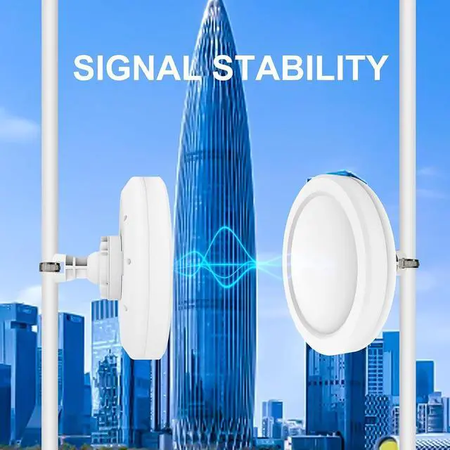 Alt view image 5 of 7 - Diyeeni 900M 5.8GHz High Power Wireless Bridge, 5km 900Mbps Transmission IP65 2 Ports for Outdoor Farm Construction Area (US Plug)