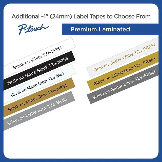 Alt view image 5 of 7 - Brother® Genuine P-Touch TZE2512PK Laminated Label Tape, 26-1/4, Black, Pack Of 2 Rolls