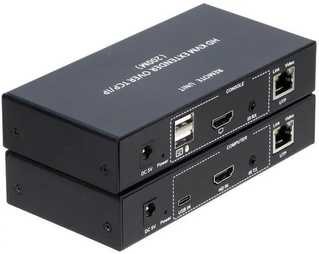 Main image of HD KVM Network Cable 200M TCP/IP Extender, CAT5E/6 Network Cable 1080P HDMI/DVI Transmission Plug and Play TCP/IP Cross-Device Control Supports One-to-One and One-to-Many