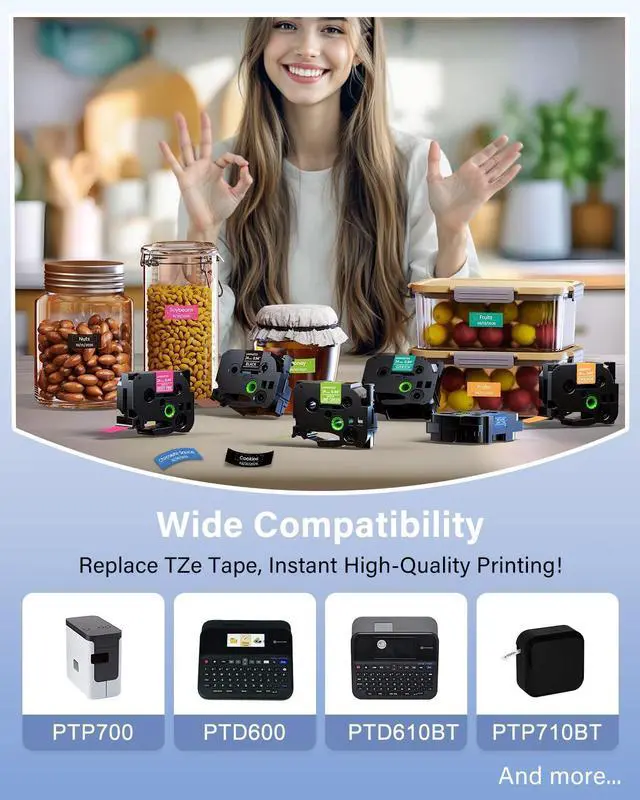 Alt view image 2 of 7 - 24mm TZ Tape Replacement for TZe Tape 24 mm 0.94 P-Touch TZe Laminated