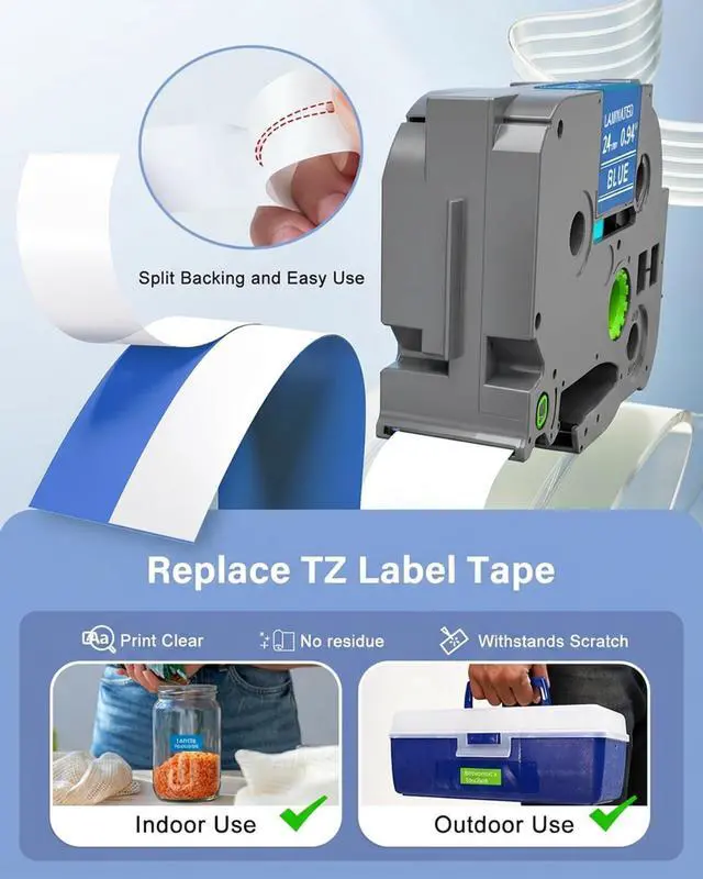 Alt view image 4 of 7 - 24mm TZ Tape Replacement for TZe Tape 24 mm 0.94 P-Touch TZe Laminated