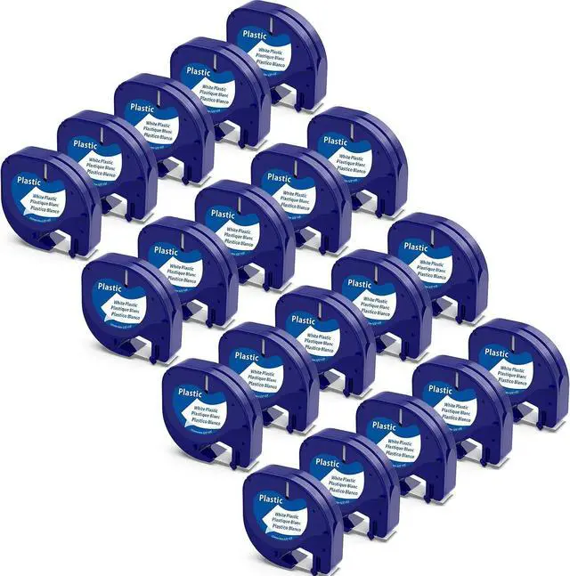 Main image of 20-Pack Label Compatible with DYMO Letratag 91331 Tape White Plastic Refill